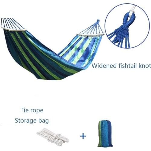 Portable Outdoor Camping Anti-rollover Hammock Travel Camping Swing Canvas Belt Mat Hanging Sheet Double Swing Hammock