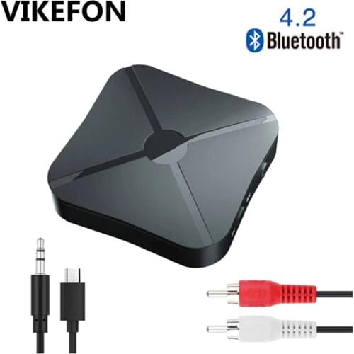 VIKEFON Bluetooth 5.0 4.2 Receiver and Transmitter Audio Music Stereo Wireless Adapter RCA 3.5MM AUX Jack For Speaker TV Car PC