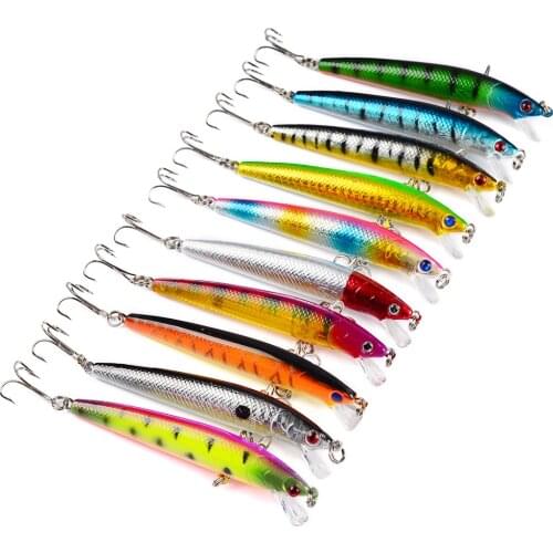 10 Color 8.5g 9.5cm Minnow Lures Metal Squid Hard Goods For Fishing Swimbait Sea River Shad Wobbler For Trolling Squid Fish Lure