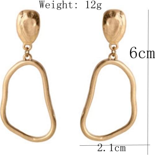 Simple Fashion Earring Geometric Studs for Women Golder Earrings Jewelry Vintage Alloy Hollow Statement Wholesale