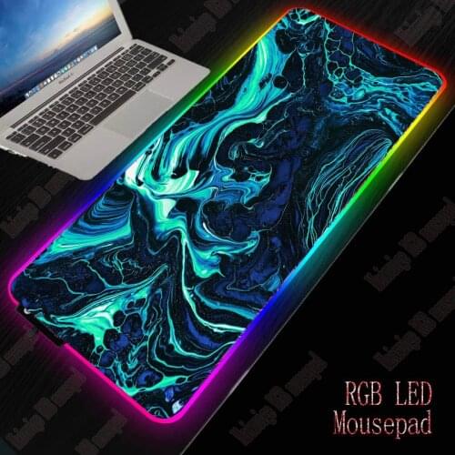 Paint Blue 300X600/800x300mm RGB Large Gaming Accessories Mousepad Mat Led Mouse Pad Keyboard Computer PC Desk Pad for Laptop