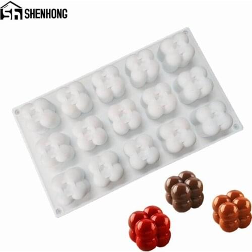 SHENHONG 15 Ball Sticking Silicone Cake Mold For Baking Chocolates Mould Pastry Decoration Dessert Mousse Pan Moule Tools