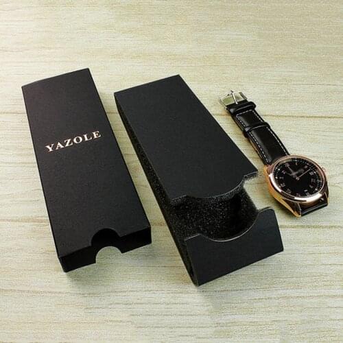 FGHGF Black Long Watch Folding Box Watch Boxes Watches Accessories Fashion Black Classic Simple Paper Box 2021 NEW