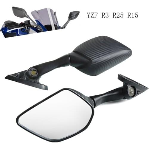 Mirrors For YAMAHA YZF R3 R25 R15 YZF-R3 YZF-R25 YZFR3 2014 2015 2016 2017 Motorcycle Scooter Rear View Mirror Carbon Fiber Look
