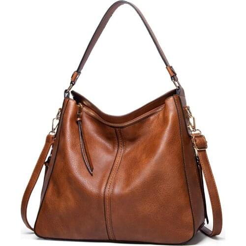 Womens waterproof handbag new trend PU tote bag ladies solid color shoulder bags lady medium-sized universal wild style handbag