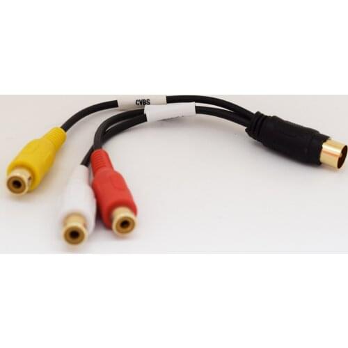 1pc 18cm TV Male Plug to 3 x RCA (Red+Yellow+White) Female Jack Adapter Cable Item No.: 4-0309