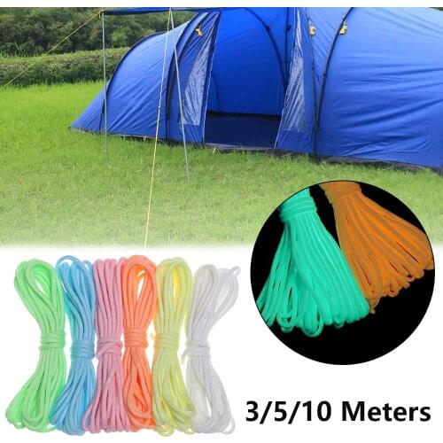 1PC 6 Colors 550LB 7 Strands Luminous Survival Paracord Rope Camp Glow Cords Lanyard Ropes Camping Night Equipment