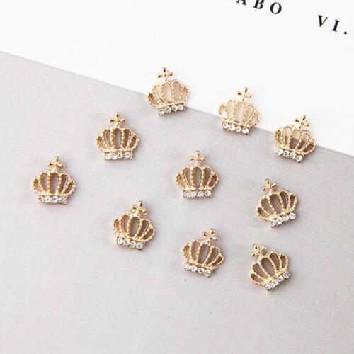 10pcs 10x11mm Crystal Crown metal Charms Pendant for Earring DIY Fashion Charms for Jewelry Making