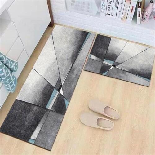 2PCS/Set Anti-slip Kitchen Mat Absorbent Entrance Door Mat Prayer Carpet Living Room Balcony Area Rug Hallway Geometric Bath Mat