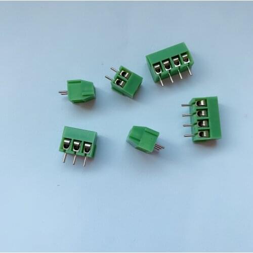 50PCS KF-350-3.5mm Pitch Screw Terminal Connector 2 Pin 3 Pin 4 Pin Straight Leg Copper Green /Black /blue PCB Terminal Blocks