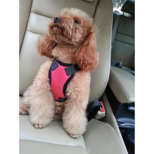 Auto Dog Puppy Car Harness with Safety Belt for Dogs Car Seat Belt Strap Pet Vehicle Adjustable Vest Leads Safe Travel Trip Tour