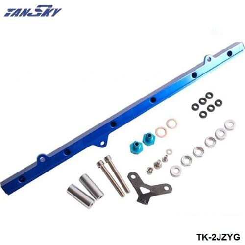 For Toyota 2JZ Top feed Injector Fuel Rail Turbo Kit Blue Aluminium Billet HQ jdm TK-2JZYG