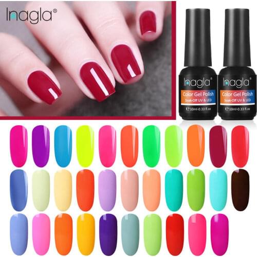 Inagla 10ml Neon Color UV LED Lamp Nail Gel Polish Fluorescent Macaron Gelpolish Nail Art Decoration Varnish Soak Off GelLacquer