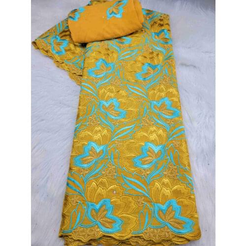 Hot Sale Dubai Fabric African Swiss Voile Lace With Stones 2021 High Quality 100%Cotton Lace Nigerian Dry Lace For Party 7yards