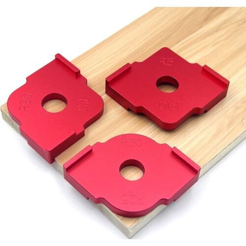 JUSTINLAU 3pcs R5-R30 Quick-Jig Router Table Bits Wood Panel Radius Jig Corner Template Woodworking Tool