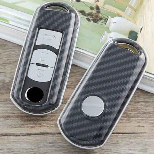 Carbon Fiber Matte Car Key Cover Case fit for Mazda 2 3 5 6 2017 CX-4 CX-5 CX-7 CX-9 CX-3 CX 5 Speed Auto Accessories