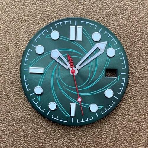 Modified SKX007 watch pointer with green dial luminous C3 accessories suitable for Japanese NH35/NH36 automatic movement A5