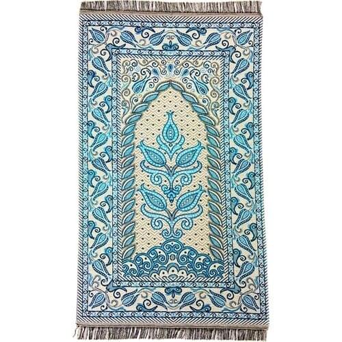 Prayer mat Zemzemm Silvery White Tapestry Prayer Mat Turquoise prayer Muslim Mecca kade dubai Arab Muslim prayer Islamic prayer with turk Mecca