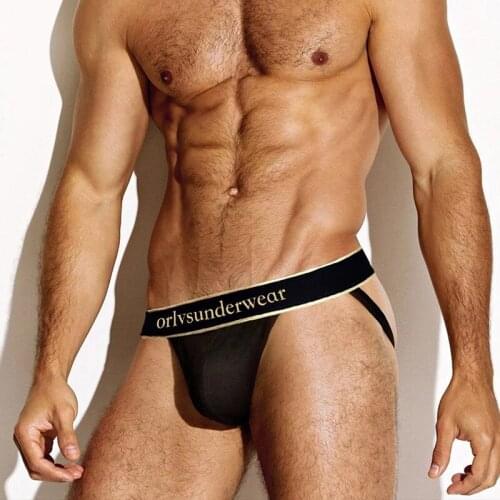 ORLVS Brand Mens Sexy Underwear Briefs Jockstraps Cotton Double D G-string Thongs Male Lingerie Panties Gay Tanga Hombre OR6101