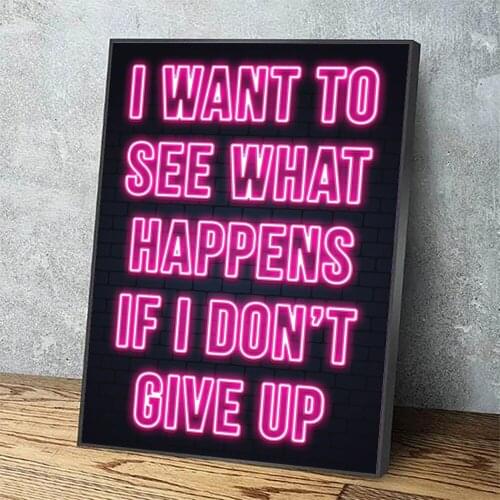 Home Decoration Canvas Quotation Paintings Purple Letter Wall Art Posters Modern Modular Pictures Frame For Bedside Background