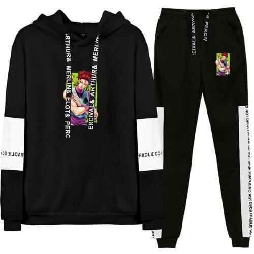 New Anime Suits Hunter X Hunter Hisoka Hoodie and Trousers Men/women Fashion Two Piece Sets Harajuku Patchwork 2 Piece Sets