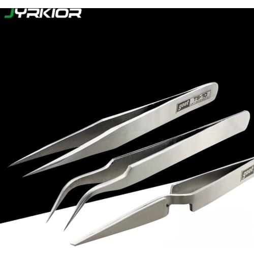 Jyrkior Original Precision Goot Anti-static Tweezer Stainless Steel Non-magnetic Phone mainboard Repair Fixit Tools Set