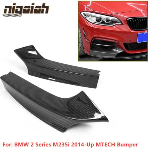 Carbon Fiber Front Splitters For BMW 2 Series M235i 2014-Up MTECH Front Bumper Lip Cupwings Flaps Winglets Front Lower Splitters