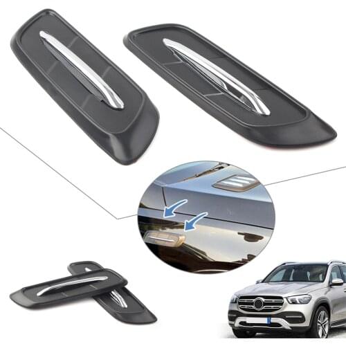 Car Front Side Vent Cover Trim Decoration Fit For Mercedes Benz GLE W167 GLE350 GLE400 GLE450 GLE500 2019 2020 Black ABS Plastic