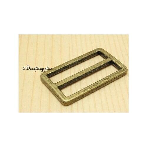 Strap adjuster rectangle sliders vintage bronze 38 mm 1 1/2 inch 10pcs U81