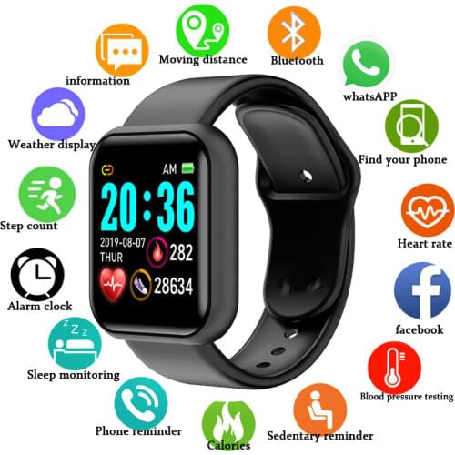 2020 Smart Watch Men women Smartwatch Fitness Tracker IP67 Waterproof Smart Band Heart Rate Monitor Pedometer Smart Wrist Watch