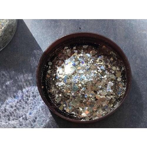 Champagne Gold chunky glitter mix | Glitter for Nail Art 2.7oz /50g. Holographic Chunky glitter mix for tumblers, nail art