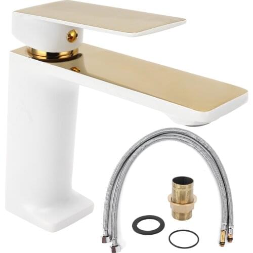 Bathroom Cold And Hot Water Tap Wash Basin Water Mixer Faucet With Single Spout Long Handle For Home Supplies