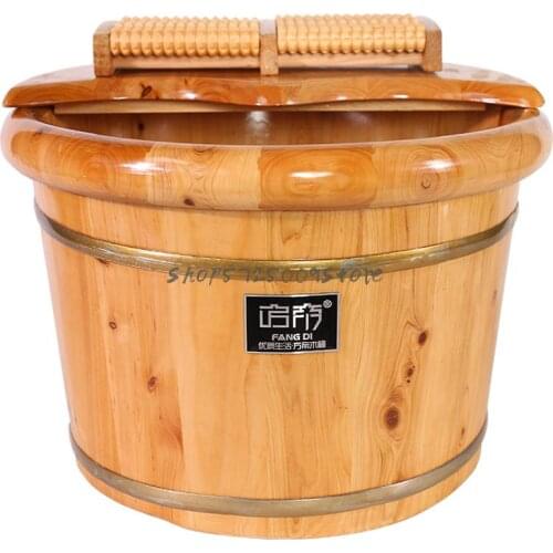 Thermal Insulation Foot Bath Bucket Wooden Bucket Household Foot Bath Bucket Foot Bath Tub Wooden Tub Solid Wood Foot Bath Tub W