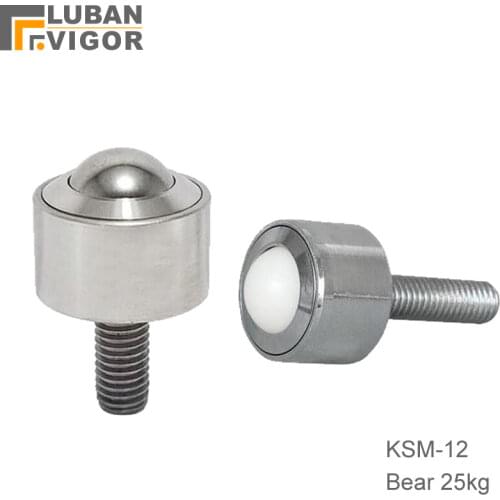 Precision straight 360degree ball /caster/wheel,kSM-12FL Universal ball bearing/M8 screw cylinder,flexible durable,hardware