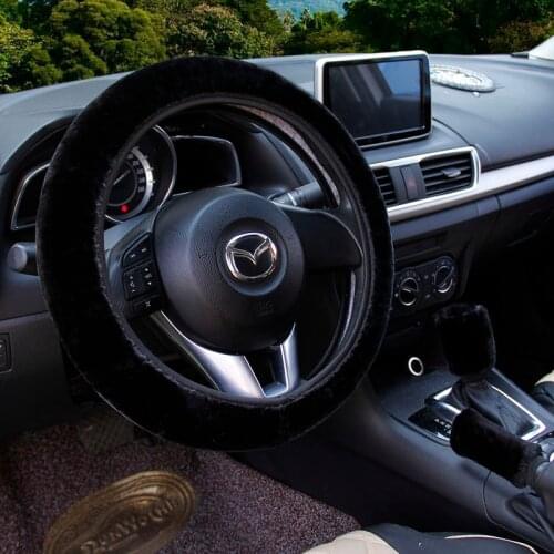 Universal Carr plush Steering-Wheel Covers Anti-slip Skidproof Durable 37-38CM/15" Dynamic Fibre Handmade Steering Wheel Cover