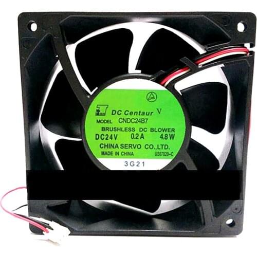 Durable Double Ball Cooling Fan CNDC24B7-037 24V 4.8W 12038 For Servo Inverter Repair Parts 2 wires Replacement Cooling Fan