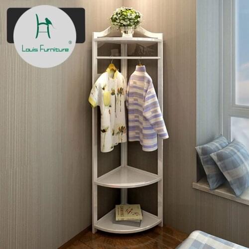 Louis Fashion CD Racks &Coat Racks Clothes hanger floor bedroom hanger Household floor corner solid wood shelf simple clothes