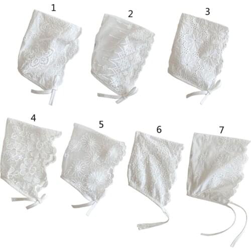 1 Pc 0-36M Baby Girls Lace Hats Korean Style Newborn Photography Props Flower Bonnet Hat Kid Princess White Caps