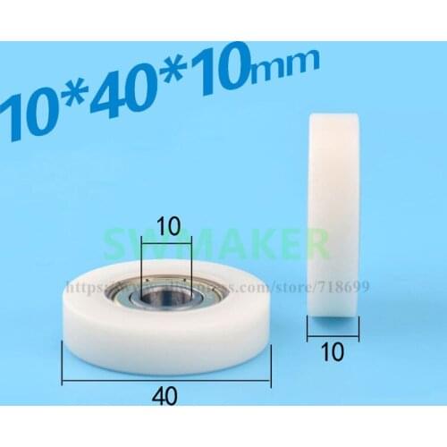 10*40*10mm flat roller motor, mechanical equipment, wearable nylon, plastic 6000ZZ bearing pulley