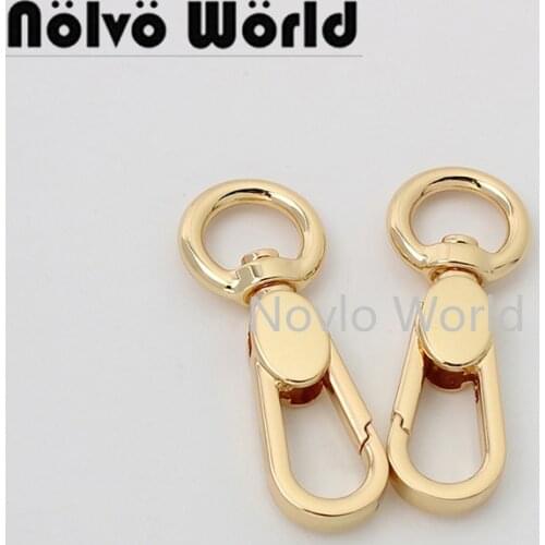 10-50pcs gold color 51*12mm 1/4'' polished round head snap hook for diy leather bag trigger swivel hook keychain accessories