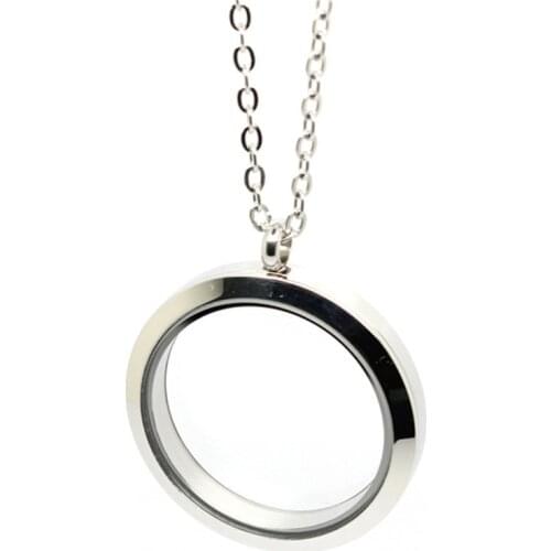 20/25/30/35/38mm) Floating Lockets Pendant 316L Stainless Steel Screw Living Memory Floating Lockets Necklace for Women Jewelry