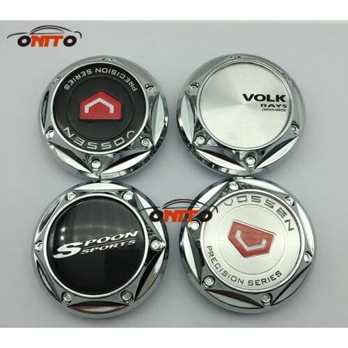 4pcs/set 68MM Chrome Wheel Center Hub Cap for vossen VOLK SPOON SPORTS logo Wheel Dust-proof emblem covers auto accessories