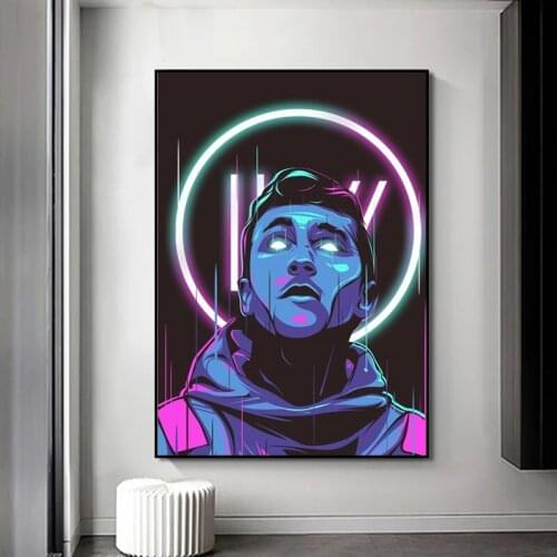 Abstract Graffiti Halo Art Hip Hop Rap Music Singer Modern Wall Posters and Print Canvas Painting Living Room Home Artwork Decor