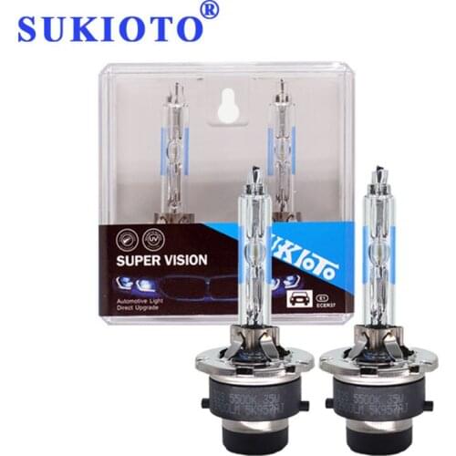 SUKIOTO 2PCS Metal Claw 35W/55W Car Headlights 5500K D2S D4S Xenon HID Lamp Bulb For E63 E65 E46 E60 ML E R SL Class Auto Lights