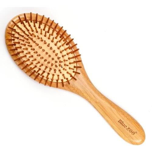 Bamboo Hair Brush Anti-static Hairbrush Natural Airbag Hair Brush Massage Comb Bamboo Bristles Pins Beard Straightener For Girls