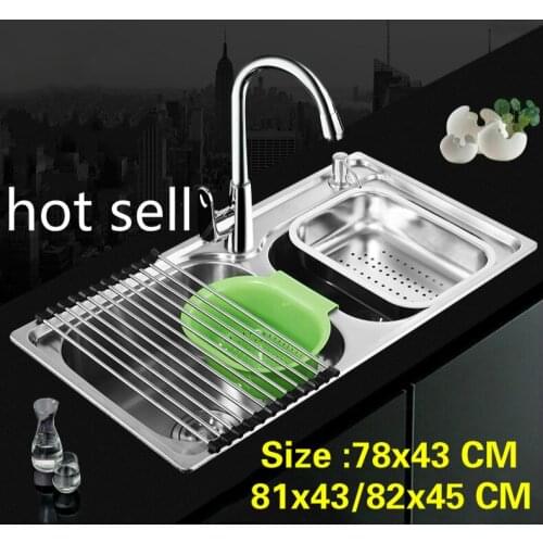 Free shipping Househ vogue kitchen double groove sink 304 stainless steel wash the dishes hot sell standard 78x43/81x43/82x45 CM