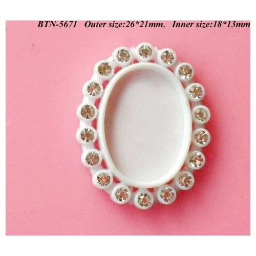 Free shipping inner size 13*18mm oval rhinestone cap button setting 100PCS BTN-5671
