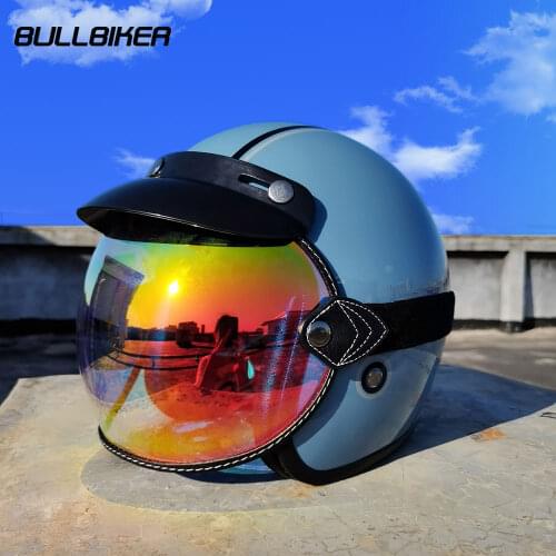 BULLBIKER New Open Face Helmet Bubble Visors Shield Windproof Lens For ALL Vintage Retro 3/4 Motorcycle Helmet Accessories