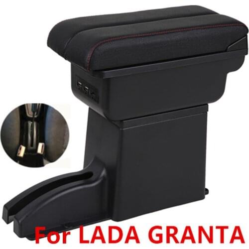 For LADA GRANTA Central armrest box USB Charging heighten Double layer