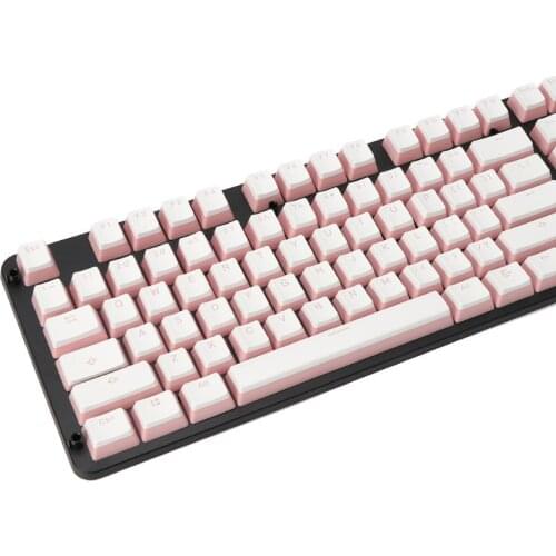 RGB 108 Keycaps ANSI Layout Add ISO PBT Pink Pudding Double Skin Milk Shot Backlit Keycap For OEM Cherry MX gh60 poker 87 tkl
